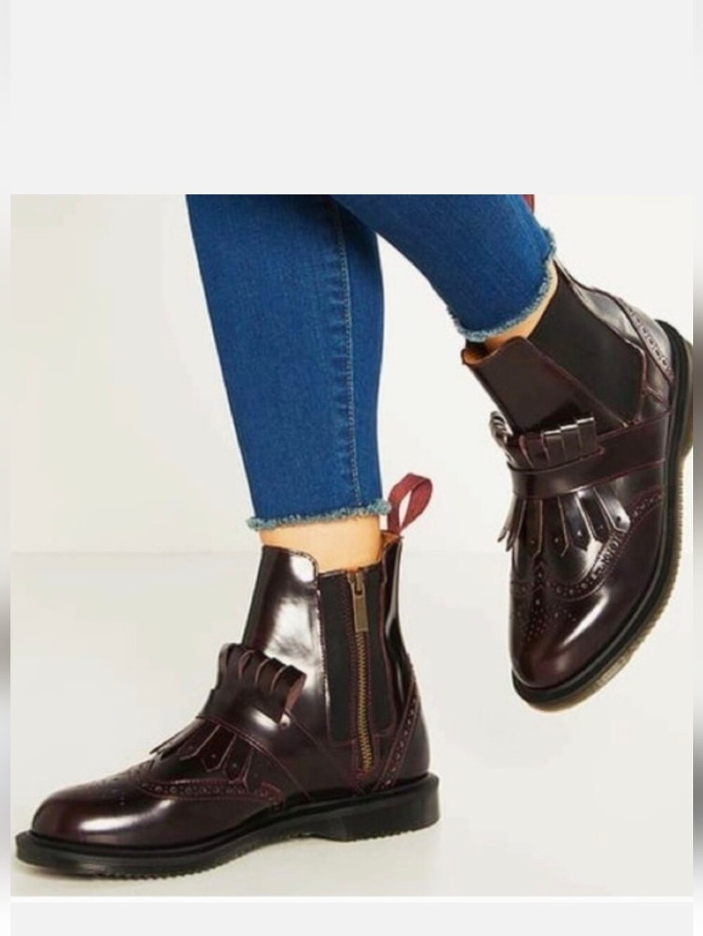 Dr. Martens TINA Burgundy Leather Ankle Booties. - Picture 4 of 8